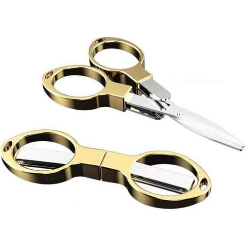 Mini Stainless Steel Folding Scissors Keychain Fishing Scissors DIY Portable Outdoor Travel Camping Pocket Cutter Tool