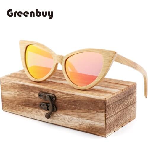 Top sunglasses for woman New Bamboo Wood Butterfly Retro fashion sunglasses brand woman man Polarized UV 400 high quality gafas