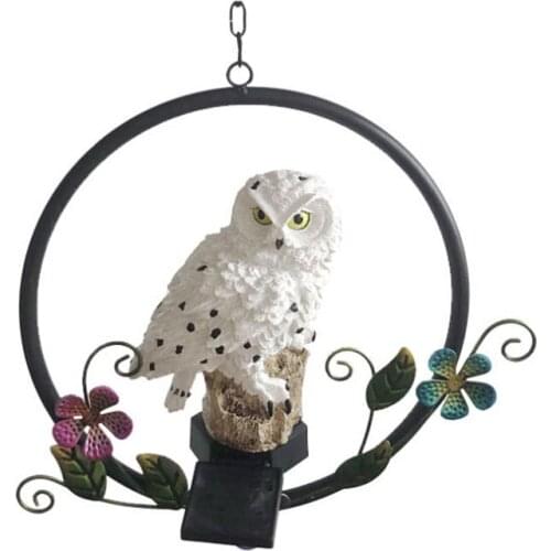 LED Garden Lights Solar Night Lights Owl Shape Hanging Lamp Lovely Owl Shape Waterproof Design Decoration