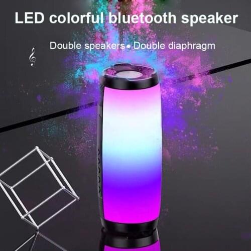 LED Light Portable Bluetooth Speakers Outdoor Waterproof Wireless HIFI Stereo bass PC Wireless column For FM radio Subwoofer