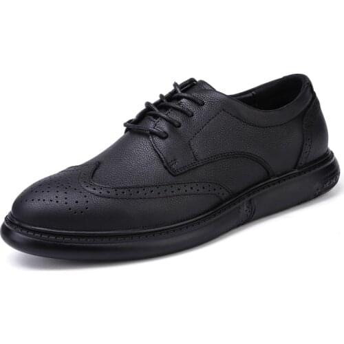 Fashion Brogue Men Shoes 2021 Lace Up Shoes Man Classic Comfy Luxury Leather Brand Walking Casual Footwear Men Casual Shoes
