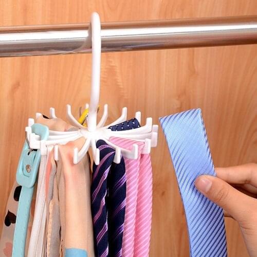 360 degree rotatable 20 claw scarf hanger Organizer Twirling Scarf Belt Tie Hook Holder Ties