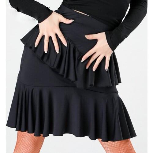 Sexy Women Latin Dance Skirts Black Salsa Dress Ballroom Dance Dress Skirt Women Performance Latin Dance Practice Wear SL1919
