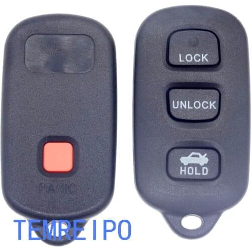 20pcs/lot Replacement Key Case shell for Toyota Smart Car Key Card Case 3+1 button key fob