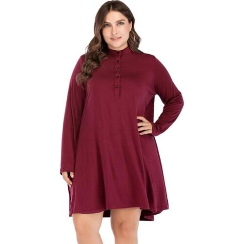 Woman Dress Plus Size Women Clothing Long Sleeve Knee-length Loose Oversized Ladies Skirts Hot Streetwear Drop Shipping