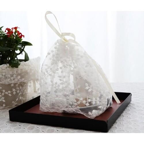 1pc Drawstring Lace Storage Bag Embroidery Translucent Dry Flower Bag Home Underwear Towel Socks Organizer Bag