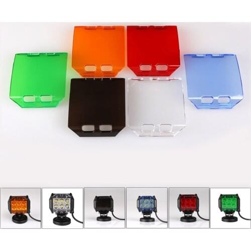 2pcs Dust Proof Protective Lens Covers For 4" INCH 18W LED Work Light Bar Truck SUV ATV Amber Clear Black Red Green Blue Color