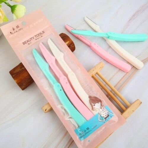 3pcs Eyebrow Razor Trimmer Extra Precision Disposable Facial Hair Remover Multipurpose Exfoliating Epilator Makeup Beauty Tools