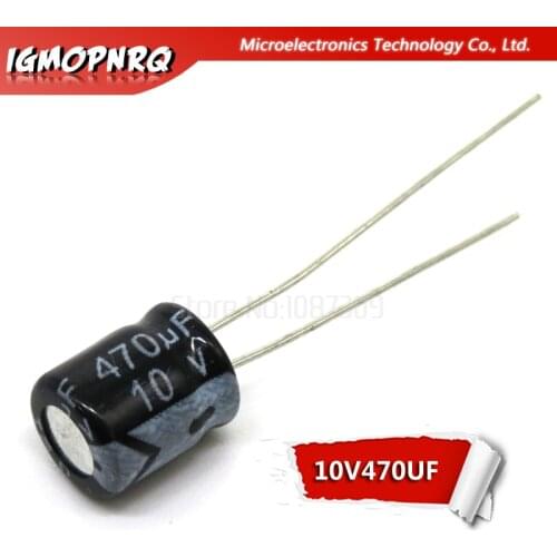50PCS 10V470UF 6X7mm 10V 470UF 6X7mm Aluminum Electrolytic Capacitors DIP