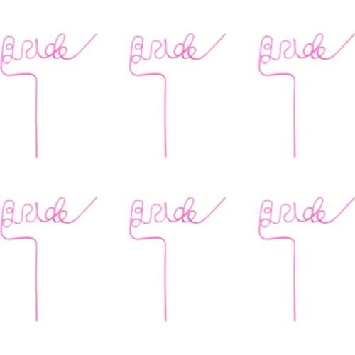 6 Pcs Creative Bride Straws Artistic Style Straws Funny Bachelorette Party Straws Decorative Drinking Straws for Birthday Weddin