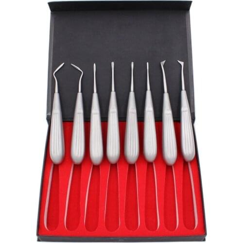 8Pcs/Set High Quality Stainless Steel Dental Elevator Oral Tooth Loosening Root Extraction Kit Dentist Tools Lab Instrument