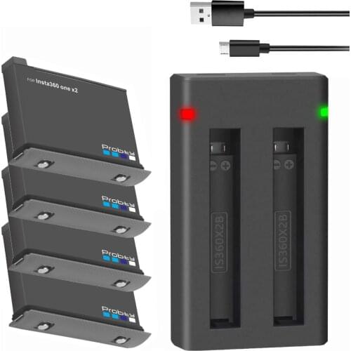 1800mAh Battery For Insta360 ONE X2 or USB Dual Charger with Type C Port For Insta 360 One X2 Battery Action Camera