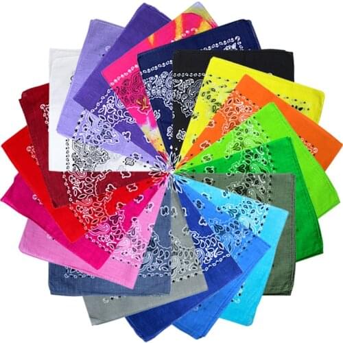 Unisex Bandana Headwear Cotton Blend Hip Hop Fashion Scarf Rock Girls Head Scarf Headbands Hair Accessories 55cm*55cm