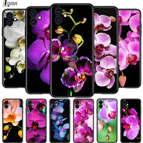 Orchid Flowers Colorful for Apple iPhone 12 Pro Max Mini 11 Pro XS Max X XR 6S 6 7 8 Plus 5 5S SE2020 Black Phone Case