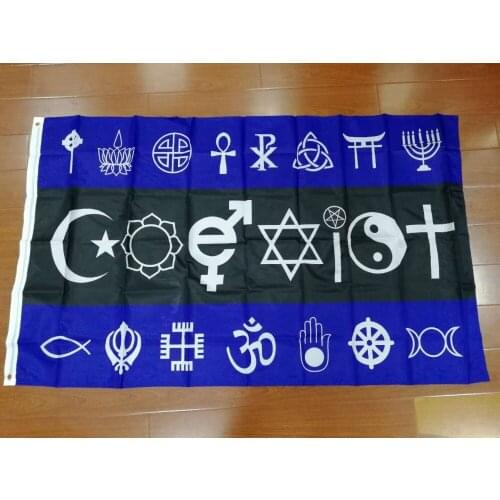 Yehoy 90*150cm peace coexist flag