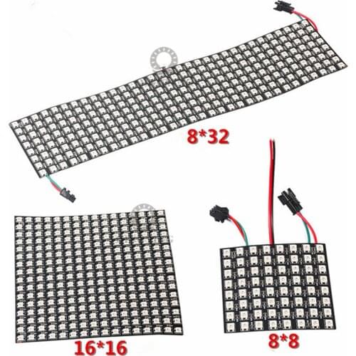 WS2812B Flexible Pixel 8x8 16x16 8x32 SK6812 Individuell Adressierbare Digitale led-modul Panel flexible DIY Display Board DC5V