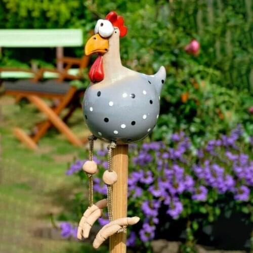 Ceramic Chicken Ceramic Garden Yard Decoration Accessories Figurine Garden Pottery Figure Handcraft Ornament For Outdoor Decor