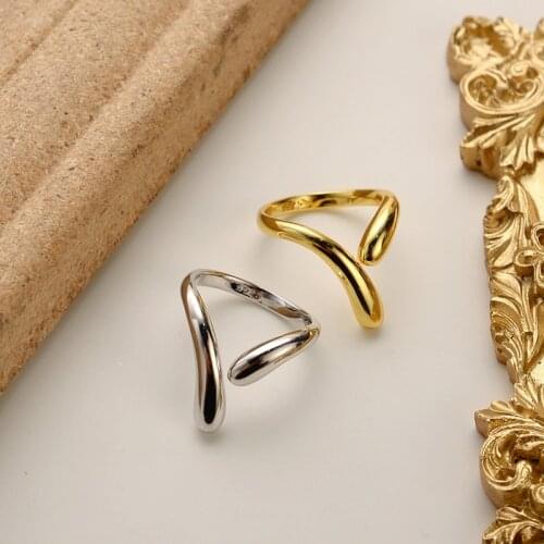 XIHA Real 925 Sterling Silver Ring Women Geometric Adjustable Rings Ladies Wedding Bridal Simple Minimalist Jewelry Gifts