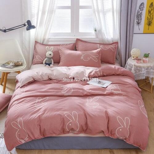 Nordic Modern Style Bedding Set Fruit Cartoon Pillowcase Quilt Sheet 4 Piece Set Children Adult Bedroom Decorative Home Textile