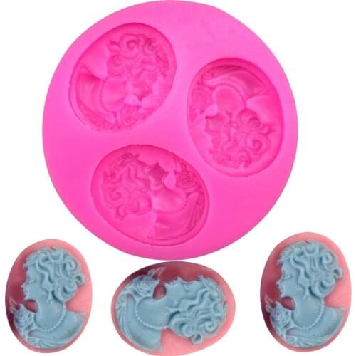 Beauty head Shaped fondant cake silicone moulds chocolate jelly pastry candy cupcake decoration kitchen clay Baking tools F0200