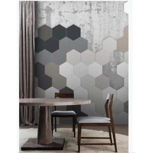 Beautiful morden wallpapers Simple personality geometric square background wall painting