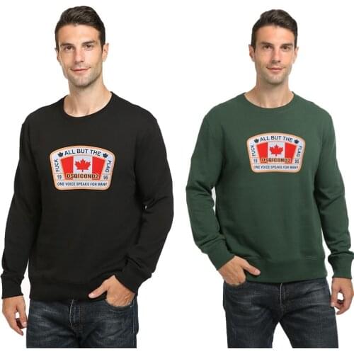 Winter style warm thick dsq brand Mens Hoodie 100% cotton long sleeve Unisex hoody letter black Hoodie sweatshirt for men