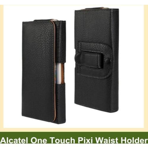 New Arrive PU Leather Waist Holder Flip Cover Pouch Case for Alcatel One Touch Pixi 3 3.5"/4"/4.5"/5"/5.5"/First Drop Shipping