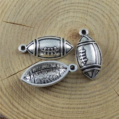 Wholesale 20PCS Small American Football Charms New Arrival Factory Price Drop Shipping Jewelry Making Finding Handmade Crafts