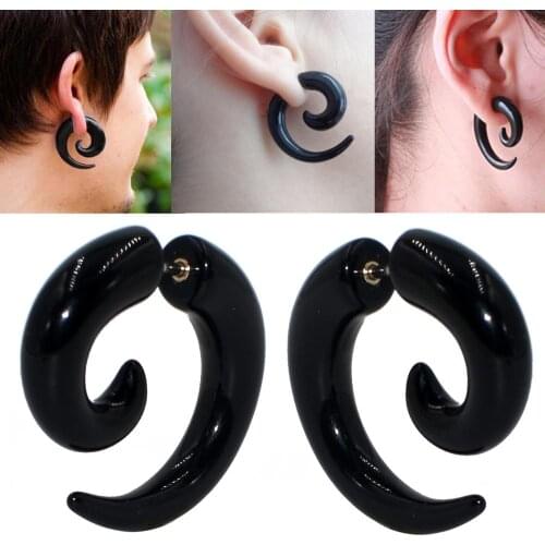 1 Pair Acrylic Fake Ear Spiral Taper Stretcher Ear Expanders Gauges Tunnel Ear Plugs Fashion Earrings Lobe Body Piercing Jewelry