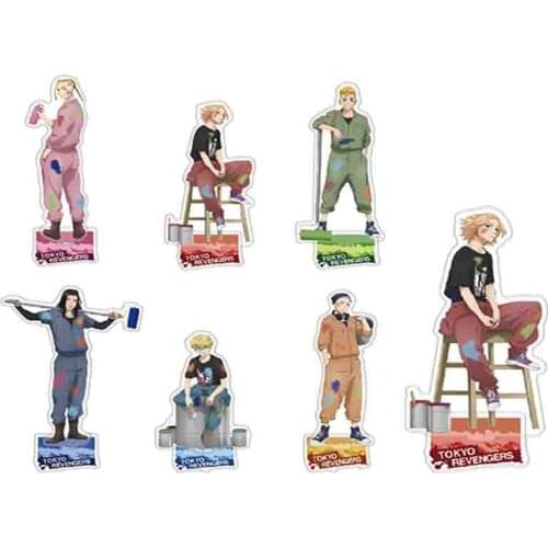 Anime Tokyo Revengers Figure Acrylic Cosplay Stand Manjiro Ken Takemichi Hinata Atsushi Model Plate Desk Decor Standing Fans New