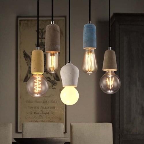 Industrial Retro Cement Pendant Light Kitchen Bathroom Dining Room Aisle LED Concrete Pendant Lamp E27 Edison Base Holder