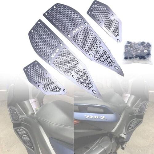 REALZION Motorcycle Footrest Foot Pads Pedal Plate Pedals For Yamaha X MAX XMAX 300 XMAX 400 XMAX 250 XMAX 125 2017 2018 2019
