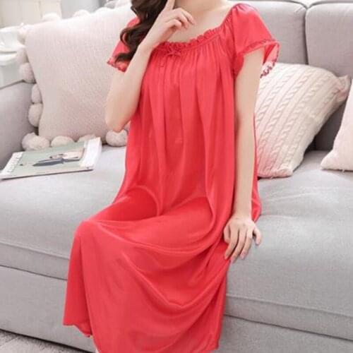 Sexy Pajamas Skirt Fashion Home Soft And Comfortable Round Neck Summer womens One Size Loose Pajamas