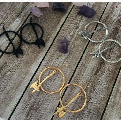 Battle Axe Hoop Earrings-Mandy Earrings Jewelry-Witchy Gift-Medieval-Spooky Jewelry-Unisex Jewelry,gothic Horror Dark Earrings