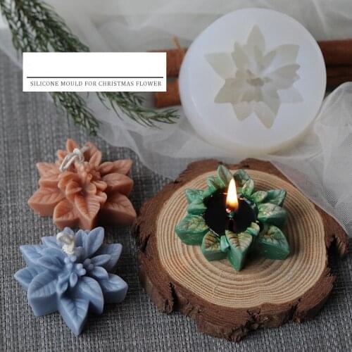 Christmas Flower Silicone Mold Christmas Aromatherapy Diffuser Gypsum Car Vent Candle DIY Silicone Mold