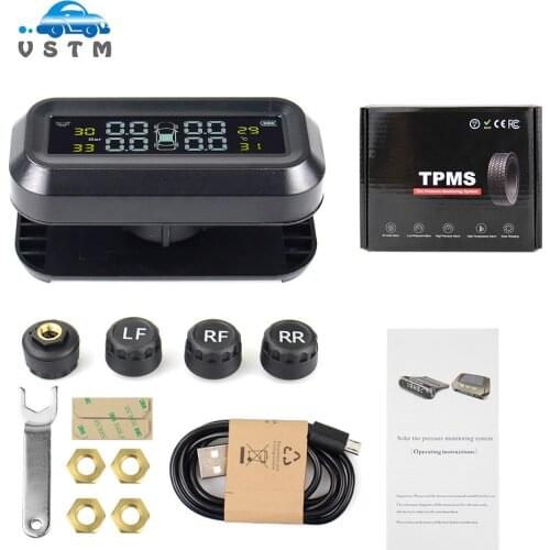 Smart Car TPMS Tyre Pressure Monitoring System Solar Power Digital LCD Display Auto Security Alarm Systems Tyre Pressure