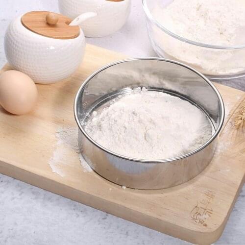 304 Stainless Steel Flour Sieve Kitchen Food Bean Filter Screen Lab Powder Filter Sieve Strainer Sifter Baking