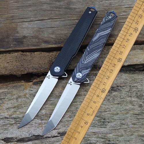 High quality JR3395 folding knife D2 blade zebra pattern G10 handle outdoor camping survival kitchen fruit knife EDC tool