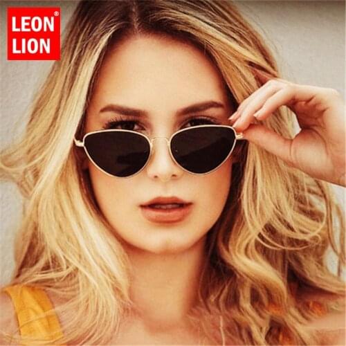 LeonLion 2021 Classic Metal Cat Eye Sunglasses Women Vintage Glasses Street Beat Shopping Mirror UV400 Gafas De Sol Mujer