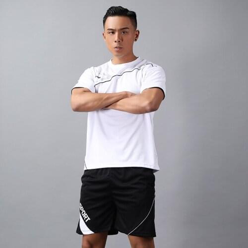 New Quick Drying Sportswear Suit Mens Summer Fitness Basketball Clothes Sleeve Shirt Morning Running Loose Shorts Two Piece Set