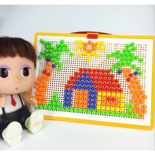 So cute 296pcs ABS Puzzle toys flapper mushrooms Ding Cartoon Toys for Children Kids Early Educational learning education Toys