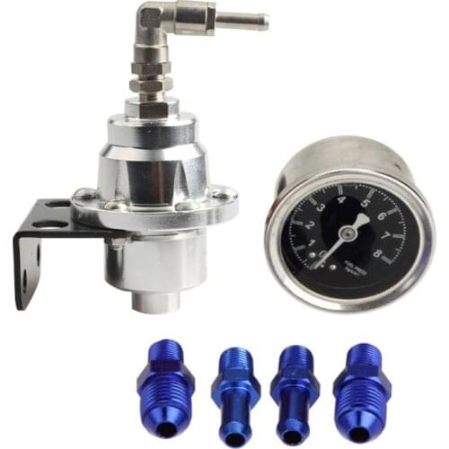 Universal Adjustable Aluminum Fuel Pressure Regulator With Gauge Kit 7 color Q9QD