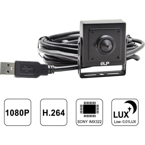 2MP Sony IMX322 Web Cam 1920X1080 30fps H.264 /MJPEG High speed Low light 0.01Lux Mini USB webcam Camera with 3.7mm lens for PC