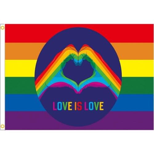 90x150cm Rainbow Pride Flag Large Durable Love Is Love Homosexual Banner Sign LGBT Gay Pride