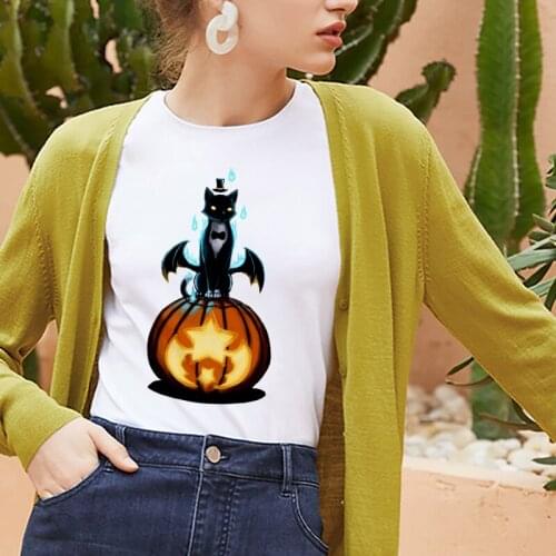 Womens T shirts Cartoon Graphic Halloween Tee Shirt Ladies Top T-shirt Female Clothes Harajuku Casual 2020 New Tshirt Clothing