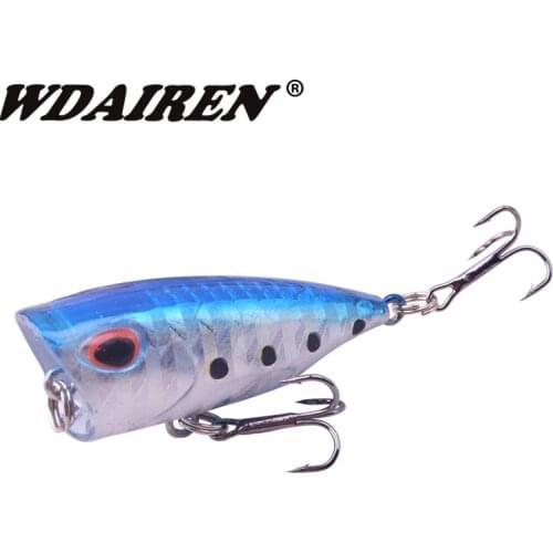 1Pcs TopWater Fishing Lure 40mm 3g Popper bait Bass Wobblers Crankbait 3d Eyes Artificial Hard Lures Pesca fishing Tackle WD-479