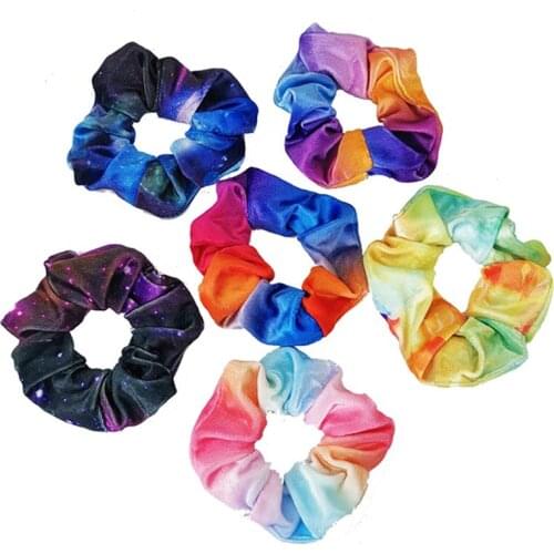 120pcs/lot DIY Multi LYPHARD MELODY Rubber Bands Color Painting Large Intestine Hair Bands Styling Tools Accessories HA1611