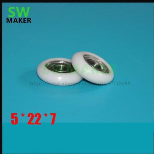 625 arc pulley, 5*22*7 package plastic bearing, small nylon wheel, direct external spherical surface