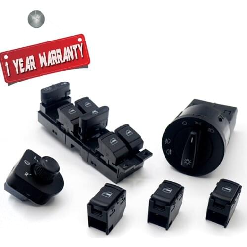 Side Mirror Headlight Fog lamp Window Switch Button For Volkswagen VW JETTA GOLF MK4 POLO BORA A4 Passat B5 BEETLE 6 PCS / KIT