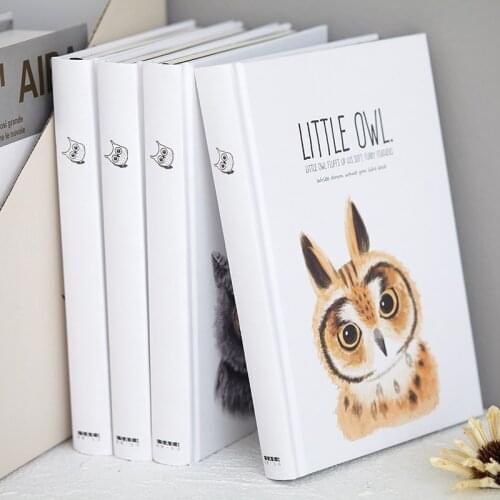 "Little Owl" Big Hard Cover Study Diary Cute Journal Beautiful Notebook Blank Papers Notepad